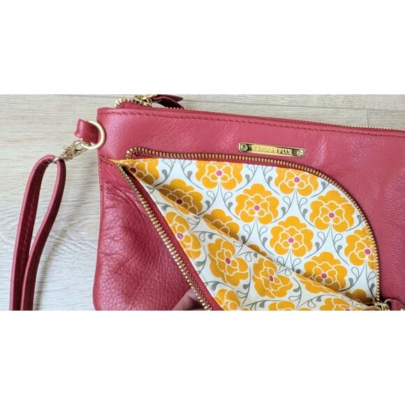 Emma Fox Leather Convertible Crossbody Bag Wristlet Cranberry Red Classics NEW - Picture 7 of 10